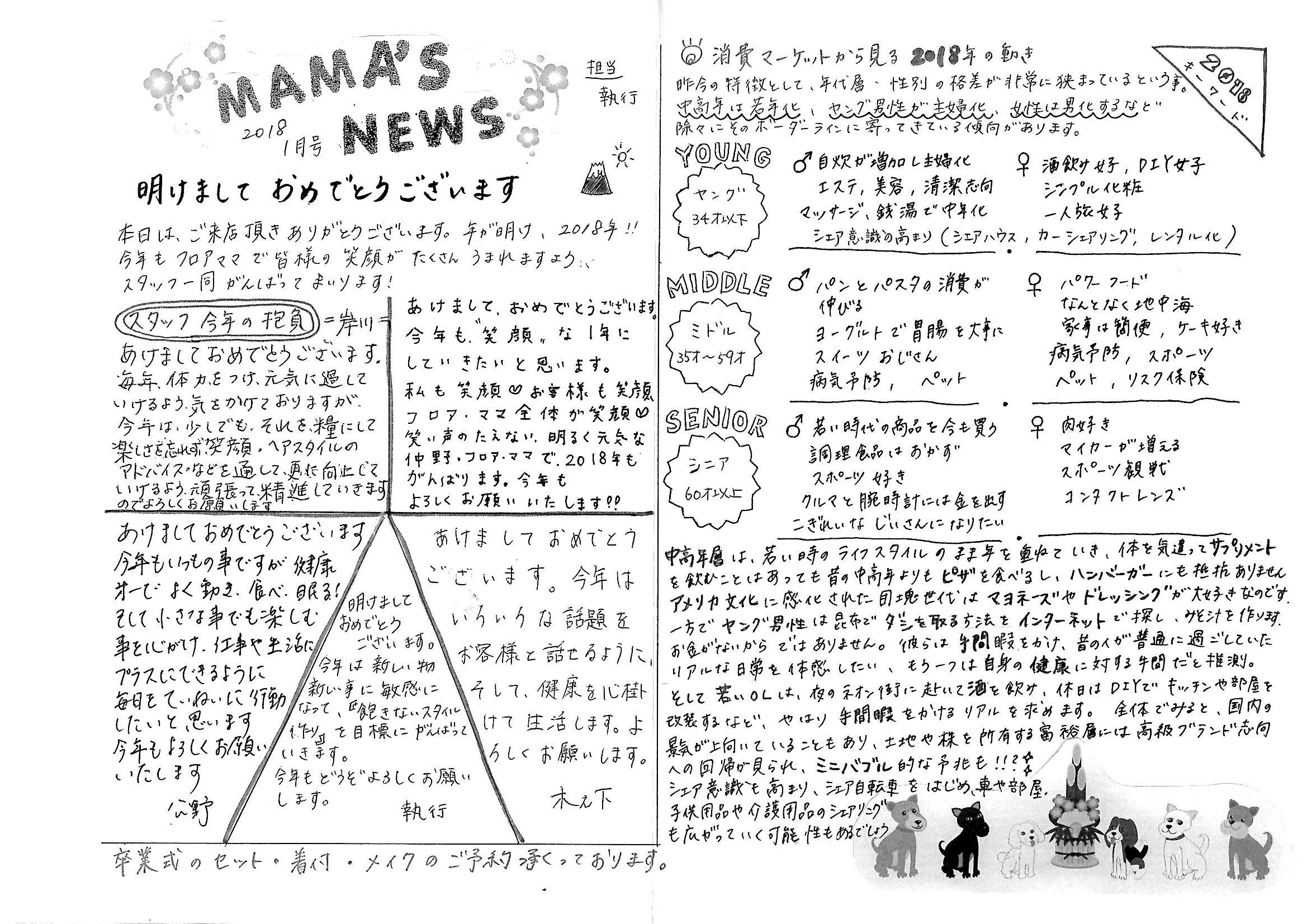 フロアママ新聞2018年1月号